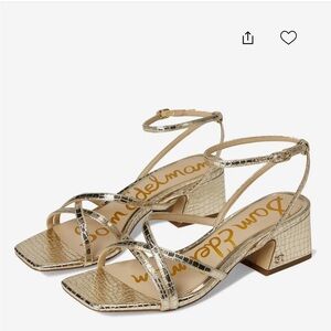 Sam Edelman Metallic Block Heel Sandals